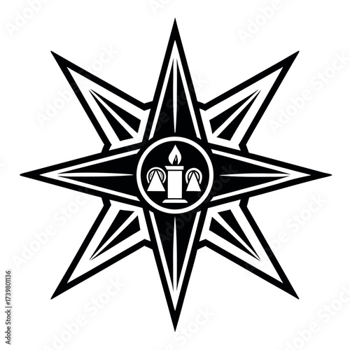 Black color Orthodox Christmas Day Design, Solid White Background (10).eps