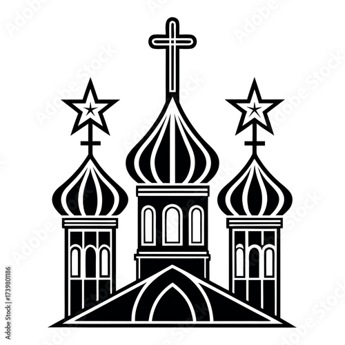 Black color Orthodox Christmas Day Design, Solid White Background (11).eps