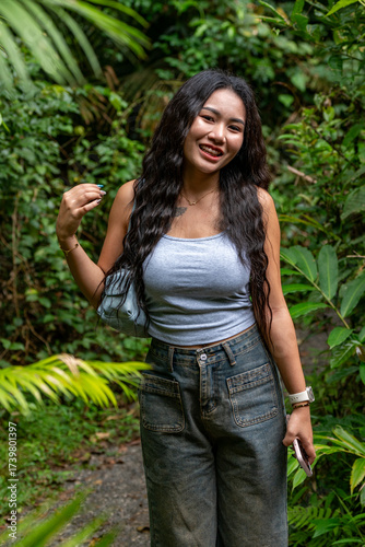 Thai Girl on Holiday at Khao Yai Thailand