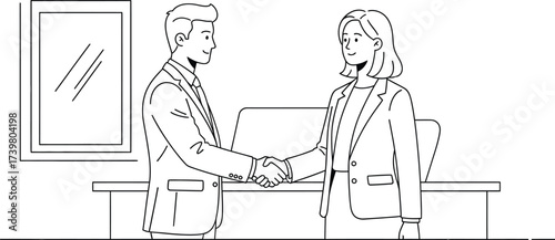 business man and women meeting