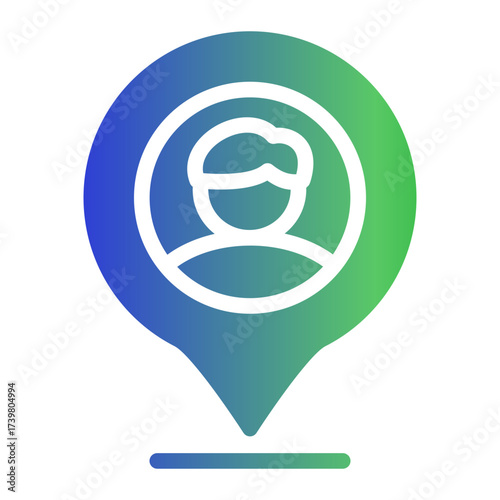 User Location icon symbolizing geolocation, gps, navigation, positioning, and tracking from the Corporate Icon Collection (Glyph Gradient Style)