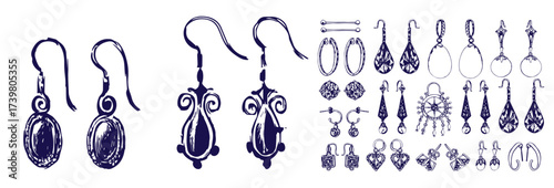 Jewellery and accessories doodle set 