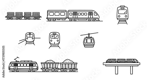 Collection of Vector Train Icons