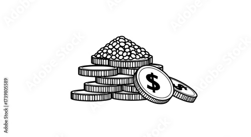 A Stack of Coins with Dollar Sign