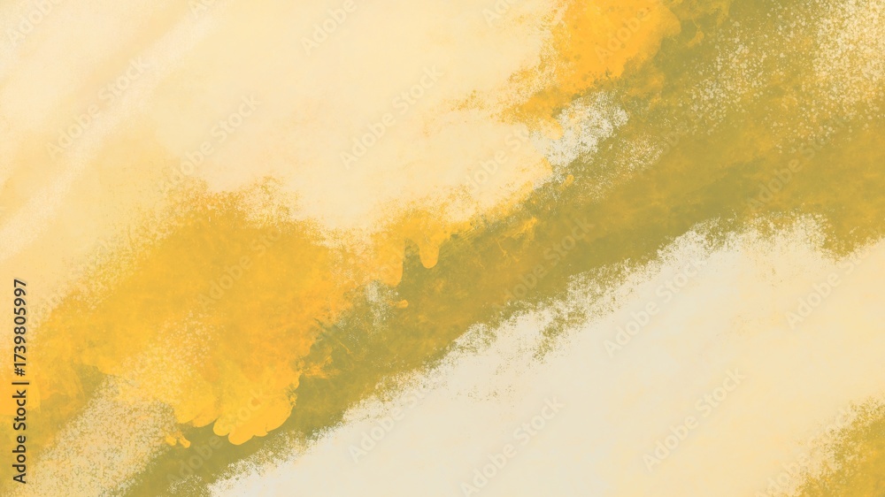 Obraz premium Yellow and green watercolor textured abstract background artistic design