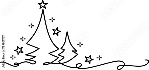 Hand Drawn Christmas Tree Outline Illustration