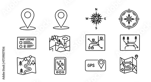 Map and Navigation Icons Essential Tools for Guiding Your Adventures