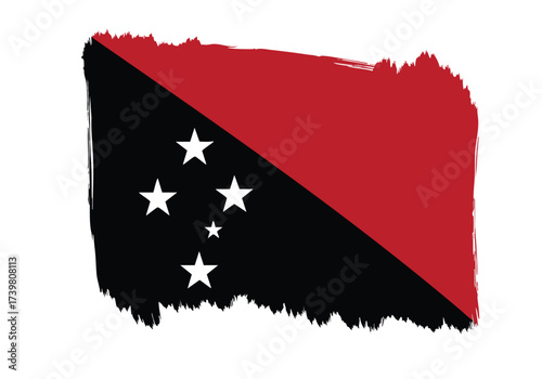 Bold, distressed Papua New Guinea flag design celebrating national pride with vibrant colors and iconic stars