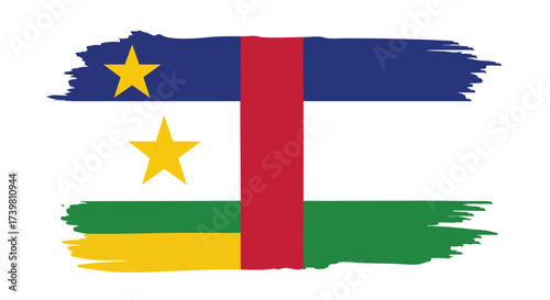 Vibrant Central African Republic flag design symbolizing national pride and heritage with bold brushstrokes