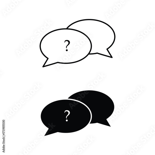 Question Mark in Speech Bubble Icon Vector Illustration Isolated on White Background..eps