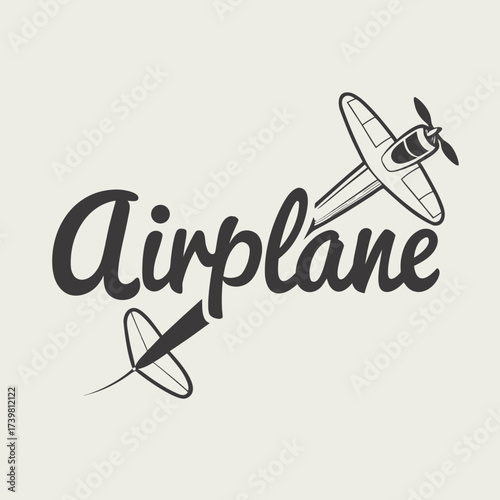 Airplane logo design with a vintage plane
