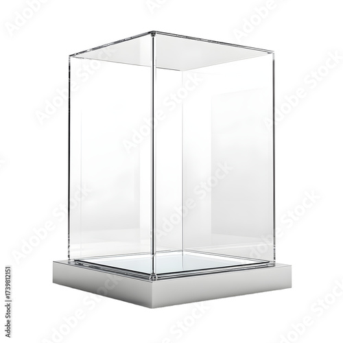 Elegant Transparent Glass Podium Centrally Positioned in Studio