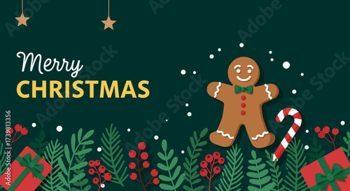 Merry christmas with mr gingerbread