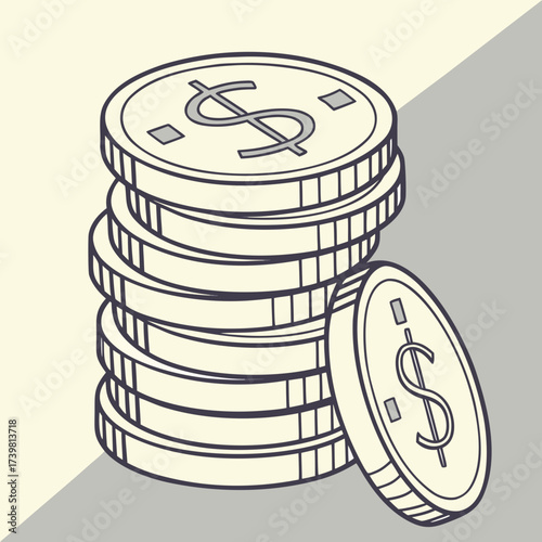 Stack of coins representing wealth and finance