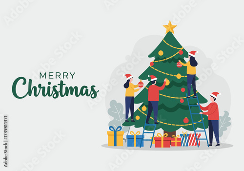 Celebrating merry christmas with family