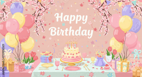 birthday card with cake