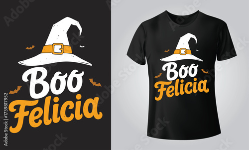 Boo Felicia Retro Halloween, Spooky SVG Designs, T-shirt Typography, mug, cap and other print on demand Design, svg, Vector, EPS, JPG	
