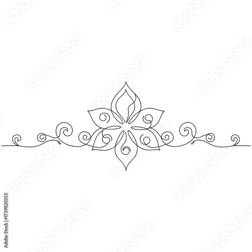 Ornate filigree metalwork detail, high-contrast monochrome designed in minimalist black ink on a transparent background, decorative element for editorial design or crafts