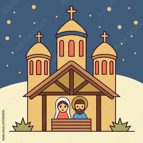 Orthodox Christmas, Nativity, Jesus, Christian holiday, Cross, Church, December, Orthodox religion, Celebration (3).eps