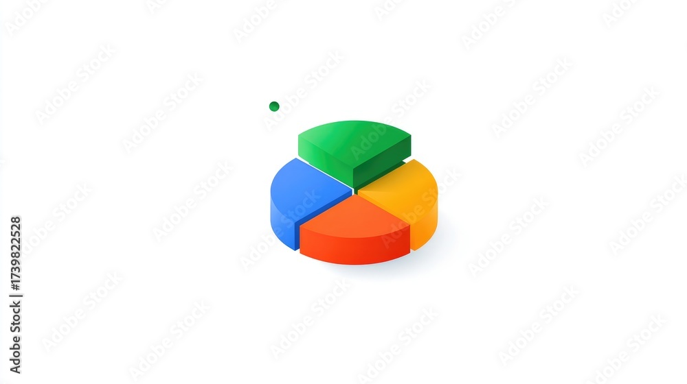 Fototapeta premium Colorful Pie Chart Illustration Representing Data Segments and Business Analysis