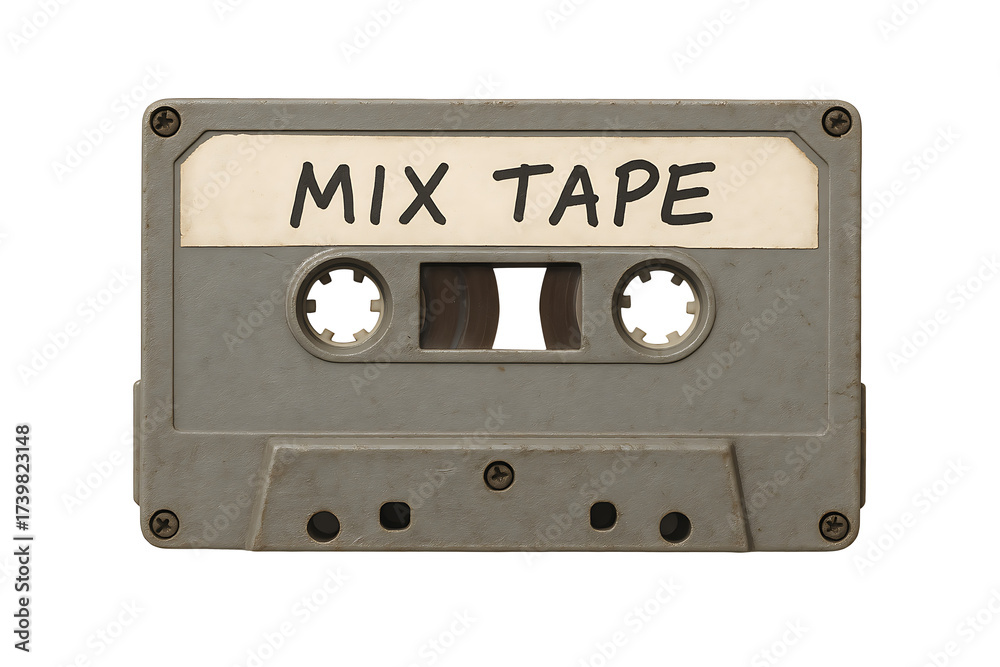 Obraz premium Retro cassette tape isolated on transparent background