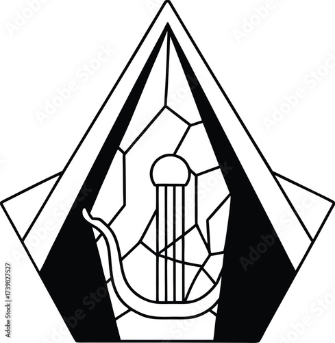 enchanted harp in crystal cave coloring page