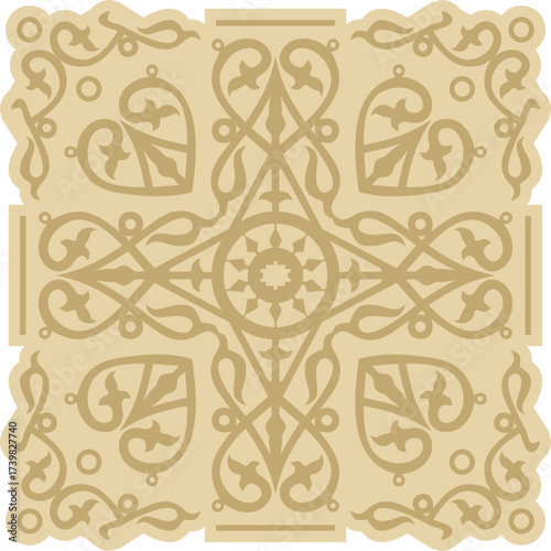 Vector Yakut national ornament. Amulet, talisman, protection. Decoration. home, carpets and ceramics. Traditions of northern peoples, people of the tundra
