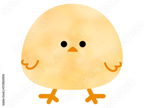ゆるいタッチのかわいいひよこイラスト素材