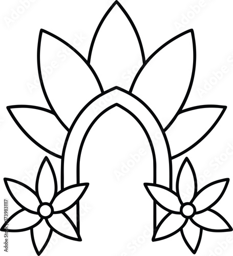 fairy portal made of flowers coloring sheet