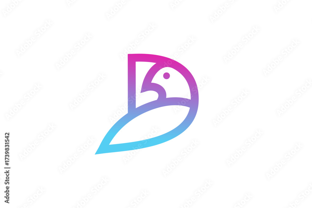 Fototapeta premium Modern D bird logo