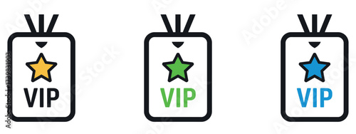 Fotografia Vector illustration of a modern VIP badge with star symbol, representing exclusivity, premium access, and special recognition