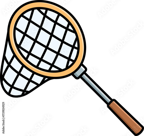 Cartoon Illustration of a Fishing Net