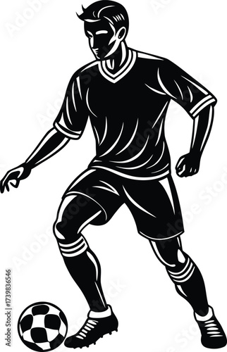 American football and soccer player silhouette vector illustration sports action