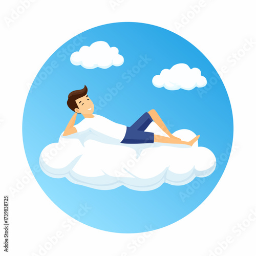 Entspannt auf einer Wolke