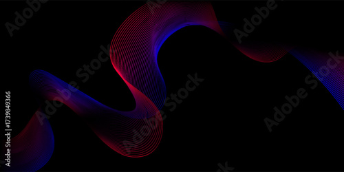 Blue and red life line design gradient wave music noise simple