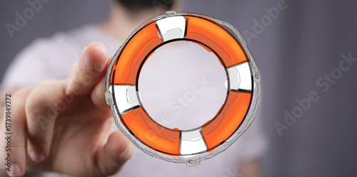 Digital lifebuoy graphic, s...
