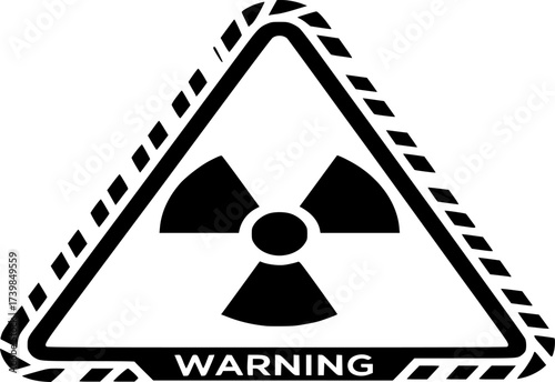 Nuclear Radiation icon with Triangle Vector. sign of radioactive, danger, warning line illustration
