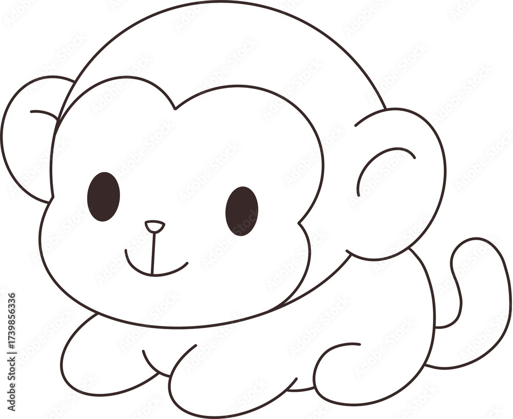 Naklejka premium 원숭이 색칠놀이