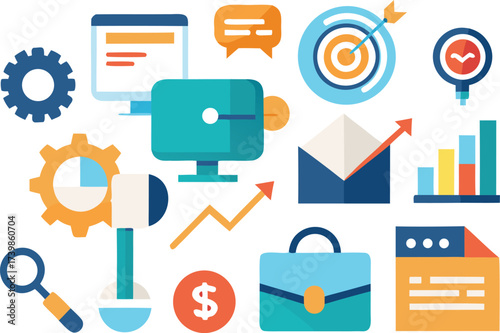 Marketing and seo icons pack detailed vector illustrations scalable eps graphics for digital projects