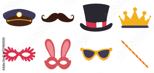 set of vector icons with sunglasses