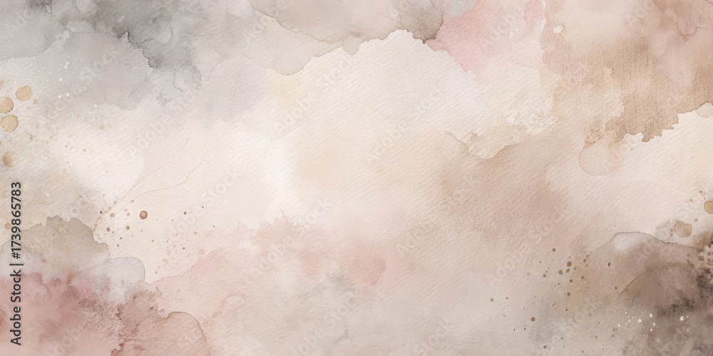 Obraz premium Subtle Hues of Beige, Pink, and Gray Watercolor Wash Abstract Background Texture