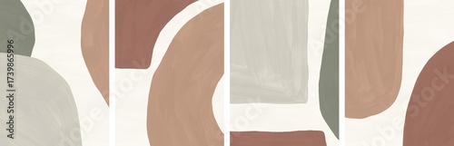 Foto Abstract contemporary background set with organic forms in earthy colors