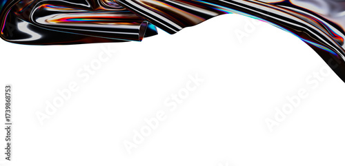Sleek, iridescent black fab...