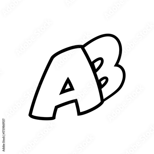"Minimal AB Letter Logo Design"