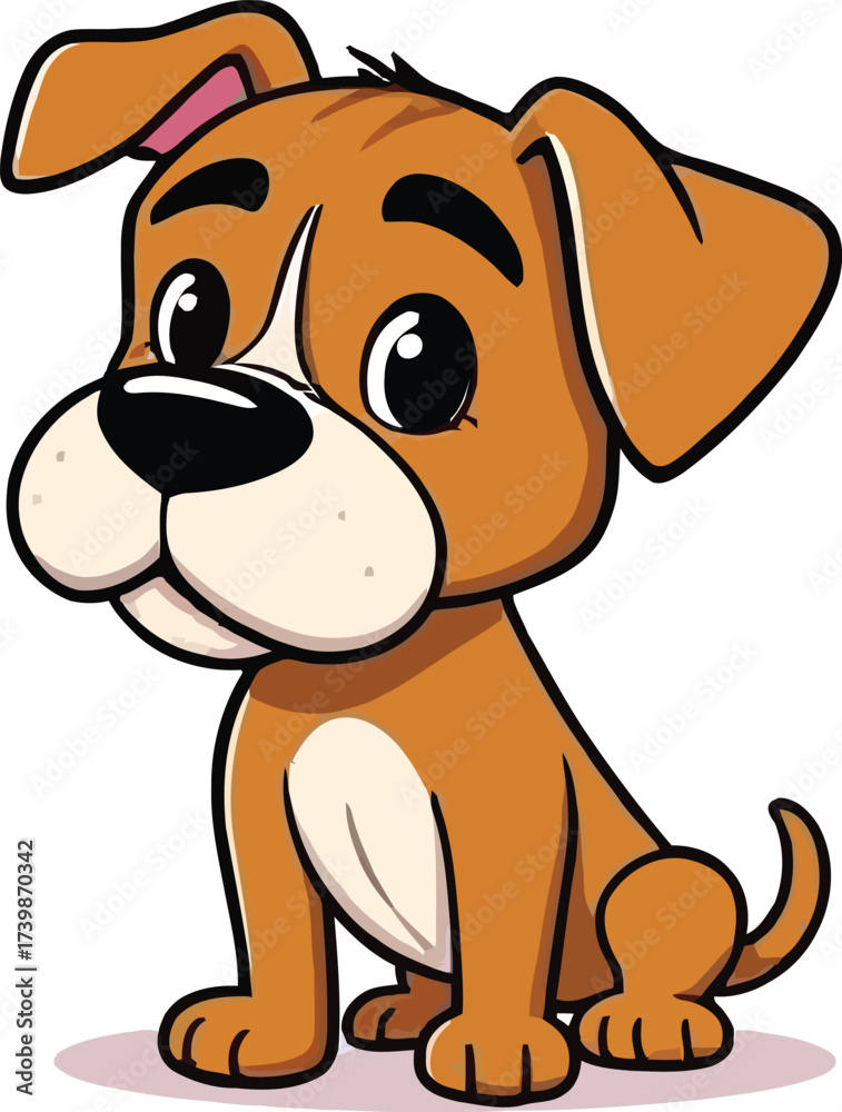 Fototapeta premium Cute cartoon a illustrator vector Boxer