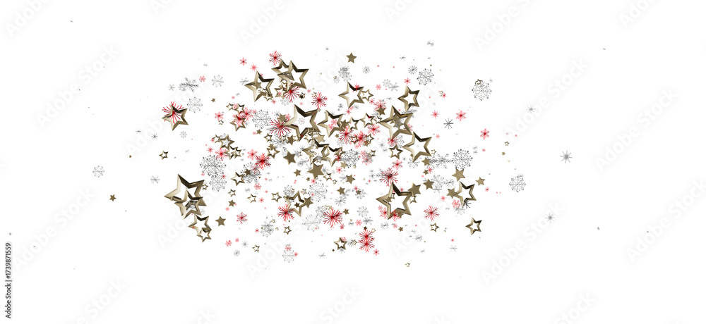 Fototapeta premium Elegant design of gold stars and snowflakes, perfect for holiday and winter themes. Ideal for backgrounds and decorative elements.