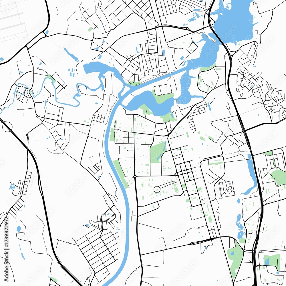 Obraz premium Small town Dolgoprudny, Moscow region, Russia.