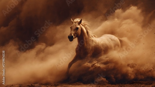 Majestic Horse in a Dust Storm