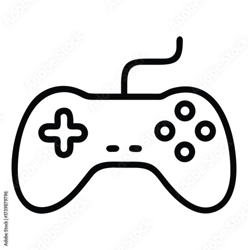 Vector icon of a video game controller or gamepad for console gaming and entertainment technology