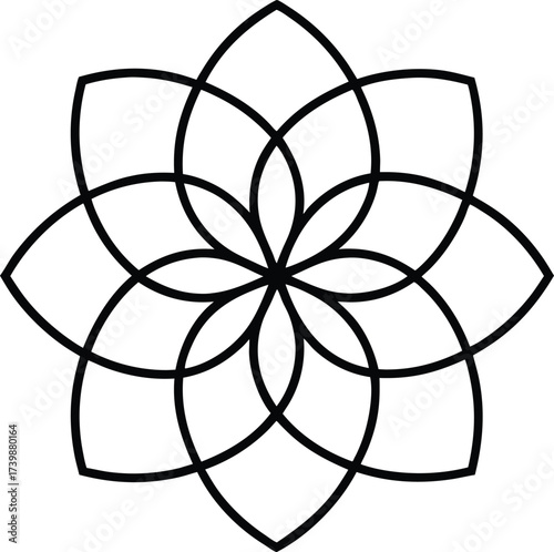 lotus flower mandala with layered petal designs 